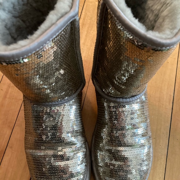 Silver Sparkle Ugg Boots - Picture 2 of 5